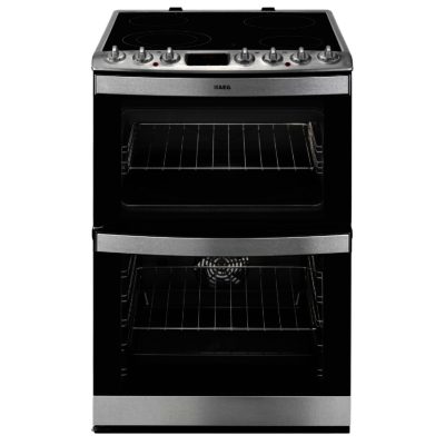 AEG 47102V-MN 60cm Double Oven Electric Cooker in Stainless Steel